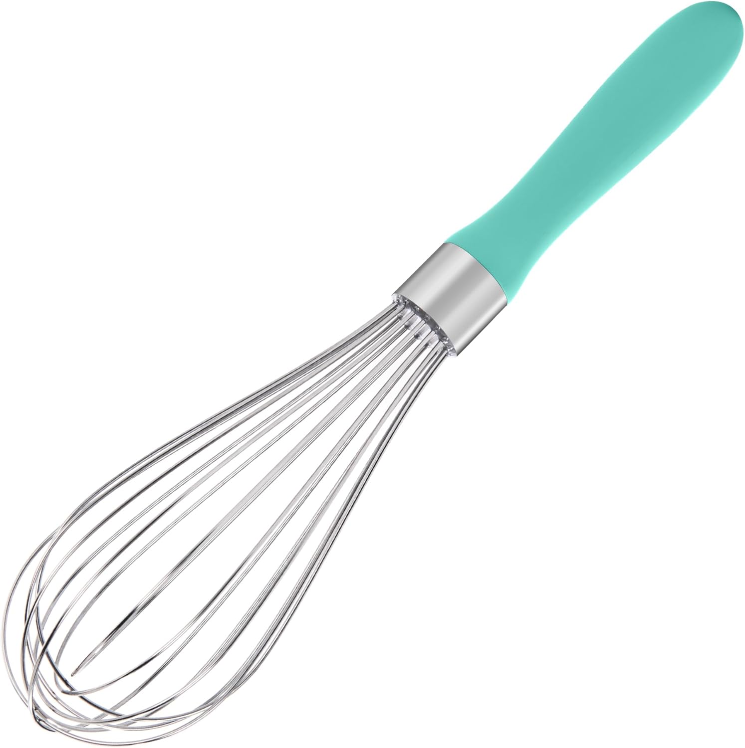 Batidor de huevo de acero inoxidable, batidora giratoria a mano, espumador de leche versátil, agitador de mano para mezclar, batir, batir y remover (12 pulgadas)